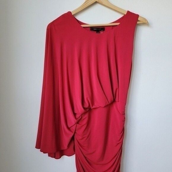 Bcbgmaxazia Red One Shoulder Dress Size Small - Picture 11 of 15